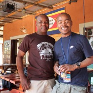 Sibebe with Sonny at Lidwala Backpackers in Mbabane, Swaziland